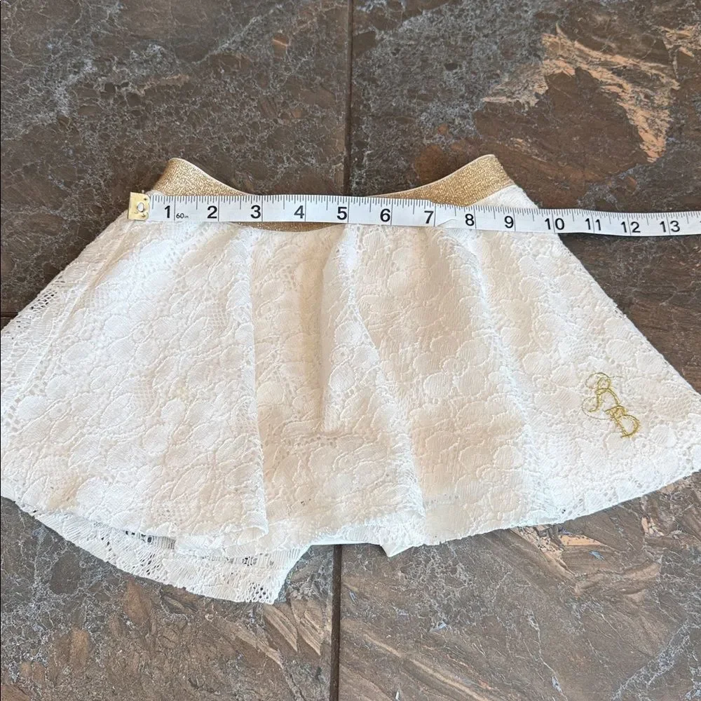Disney White Lace Skort with Gold Elastic Waistband 4T